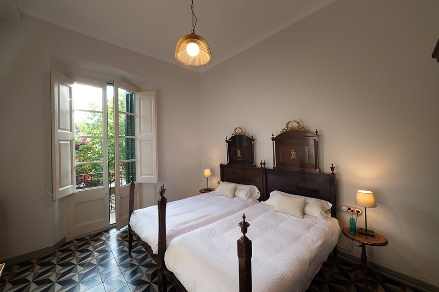 Interior of a guest room at Hot Yoga Academy. 